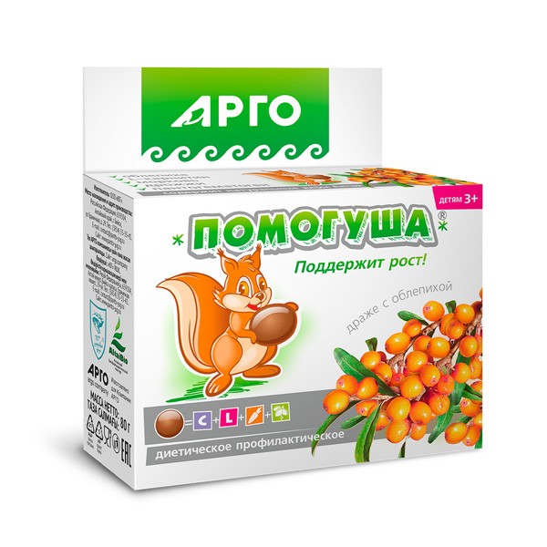 Драже детское с облепихой «Помогуша» Драже детское с облепихой «Помогуша»